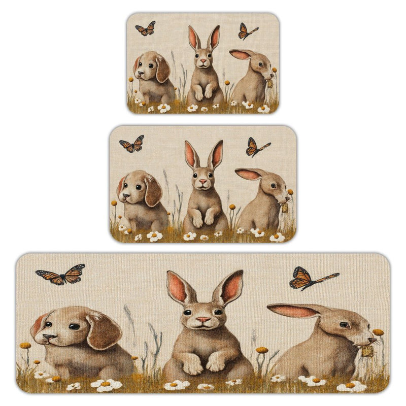 Tapis floral 3 pièces