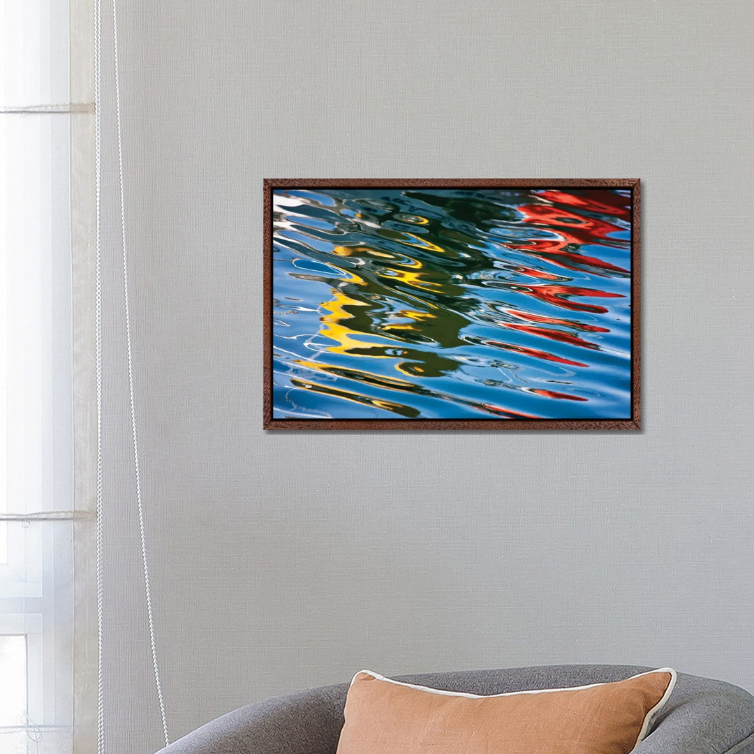 Colorful Reflections In The Water, Akureyri Harbor, Iceland by Panoramic Images - Print on Canvas