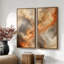 Nuage gris rouille abstrait – Ensemble de 2 impressions d'art murales encadrées sur toile 60"x20"x2, 60"x30"x2-134804112-134804109