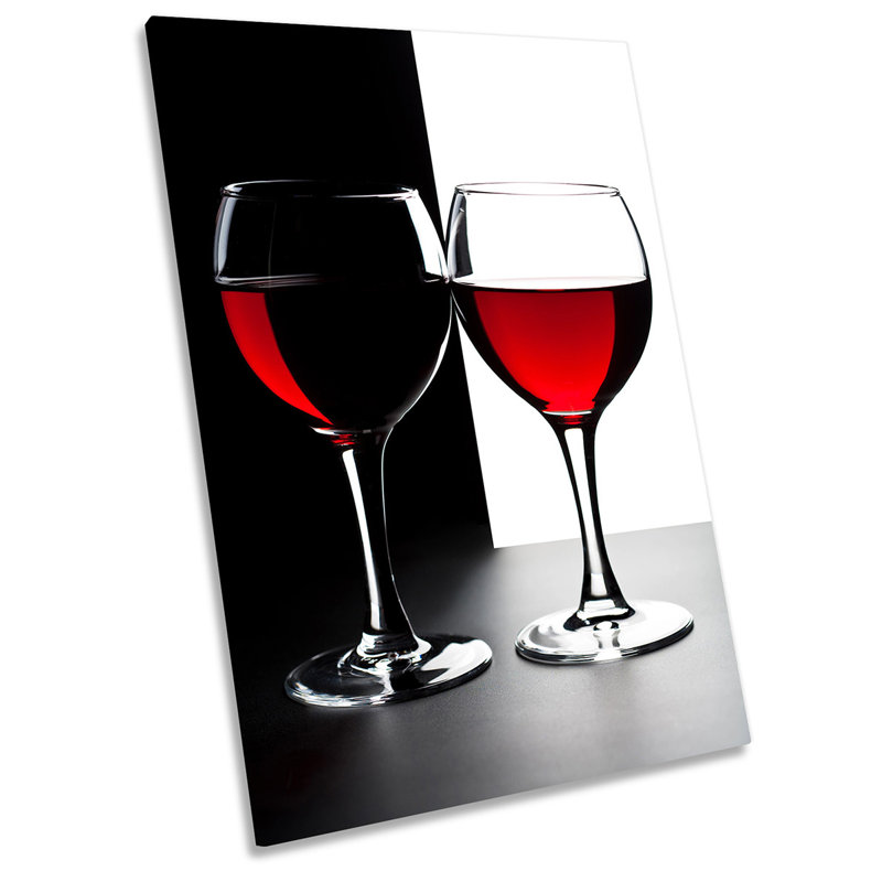 Two Glasses Of Wine Picture - Wrapped Canvas Art Prints, 45.7cm H x 30.5cm W x 2cm D