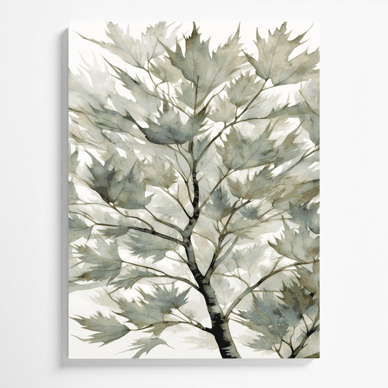 "Watercolor Botanical 94", art mural sur toile brune, H 8 po x l 10 po