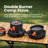 Propane 2 Burner Camping Stove With Carrying Bag, Portable Folding Gas Stove For Camping, Backpacking Camp Stove For Outdoor Cooking, With 17,000 Btu Adjustable Burners For Bbq,  Black-122444344