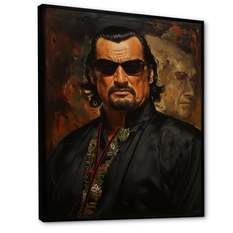 Portrait de Seagal par Kitterville Steven, H 32 po x l 24 po x P 1 po, Cadre flottant noir