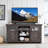 Farmhouse TV Stand With Storage Large Media Cabinet And Adjustable Shelves-1450219757