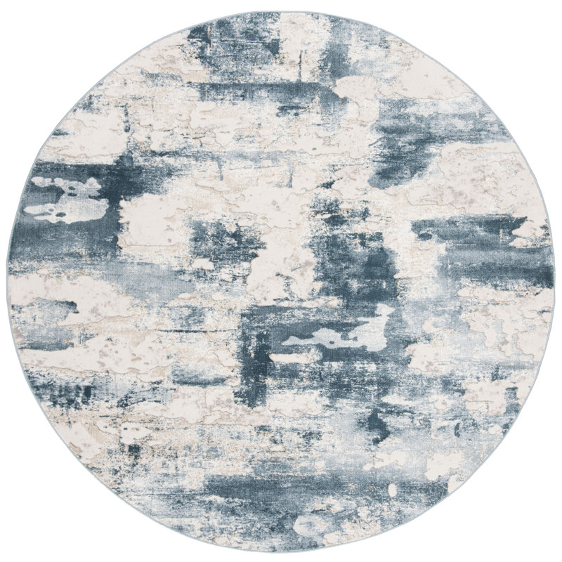 Ellar Vogue Performance Abstract Rug, Round 6'7"