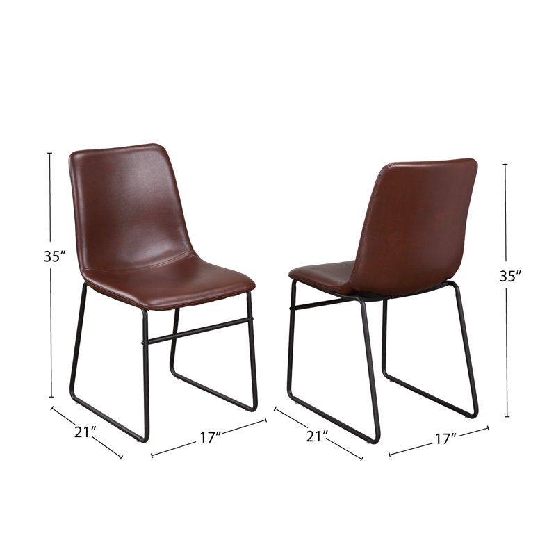 Chaise d'appoint rembourré, Cognac