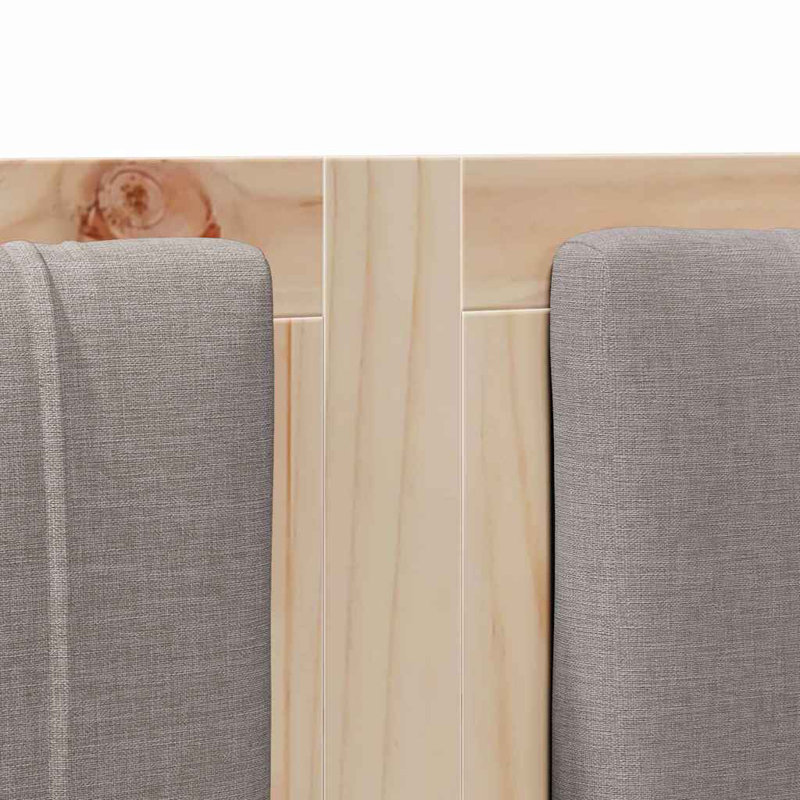 Solid Wood Headboard, DE Size - 180 x 220 cm, Brown, Taupe