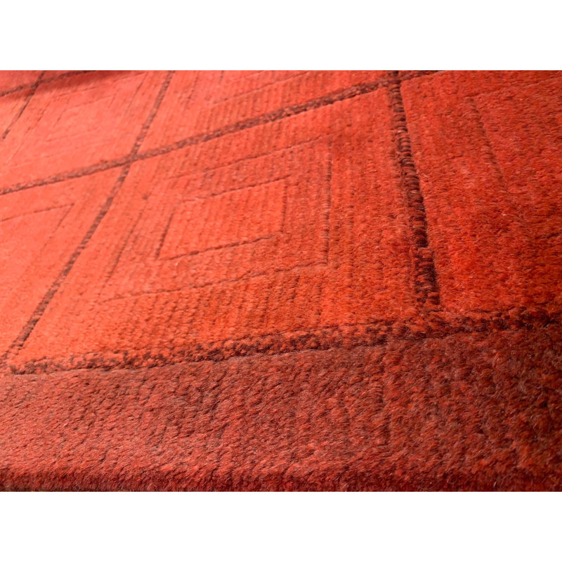 Geometric Area Rug in Red