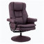 Fauteuil inclinable pivotant moderne en similicuir avec repose-pieds - Fauteuil ergonomique à dossier poussoir pour le salon et la chambre à coucher