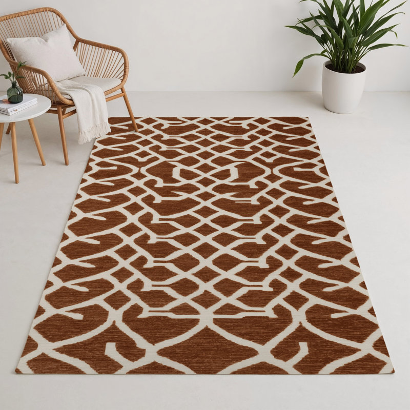 Tapis brun intérieur et extérieur Trellis, Rectangle 9 pi x 12 pi