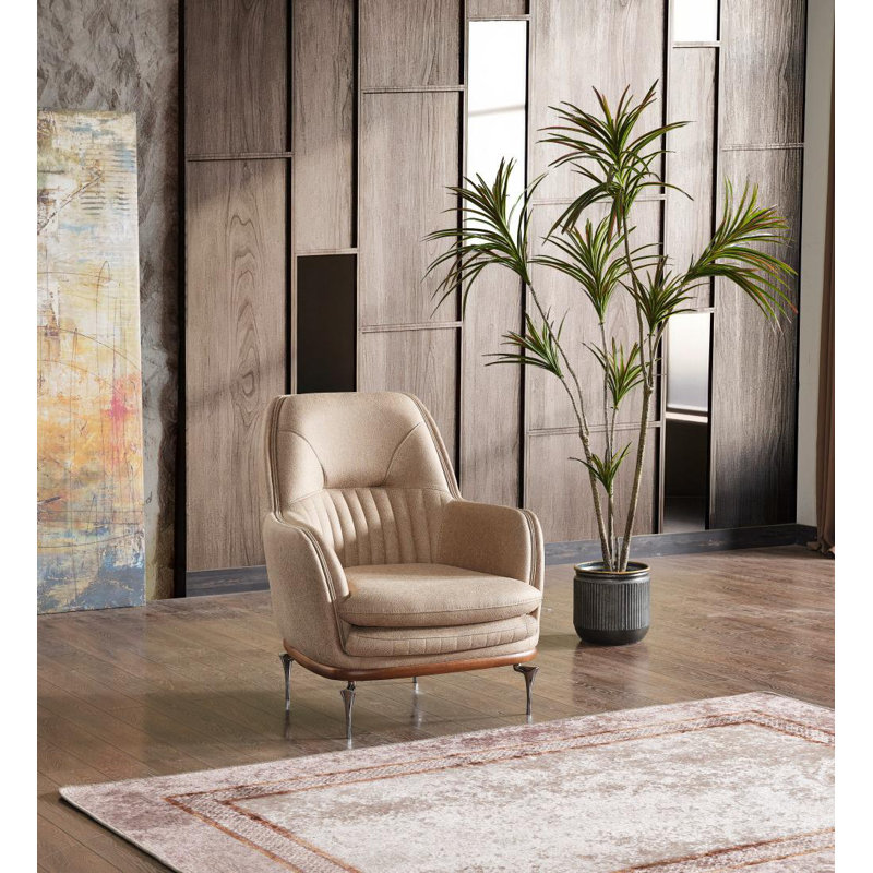 Fauteuil d'appoint Ahsen, Beige