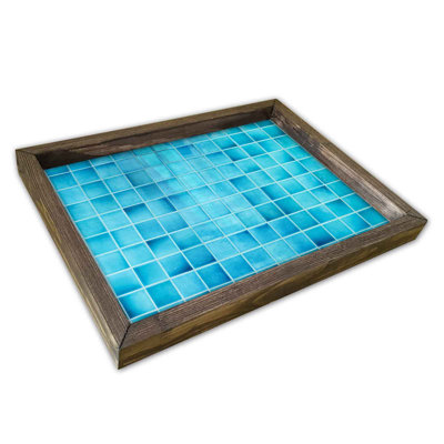Plateau de service élégant, 100% panneau de fibres à densité moyenne et cadre en bois de pin, 11,8 po x 15,7 po | Épaisseur durable de 2,7 mm, parfaite pour le divertissement à domicile et le petit déjeuner au lit | Conception élégante, légère et facile à nettoyer