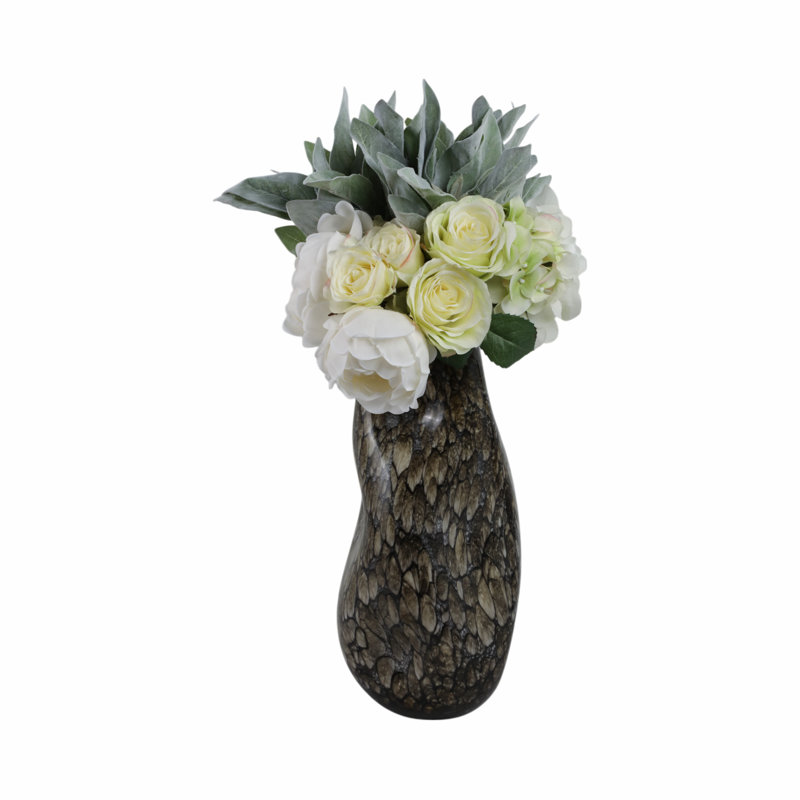 Tunis Handmade Glass Table Vase, 15" H x 7" W x 7" D
