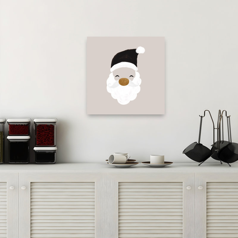 Cute Christmas Santa Contemporary Wall Art Print 1 Piece Wrapped Canvas Wall Art, 45.72cm H x 45.72cm W