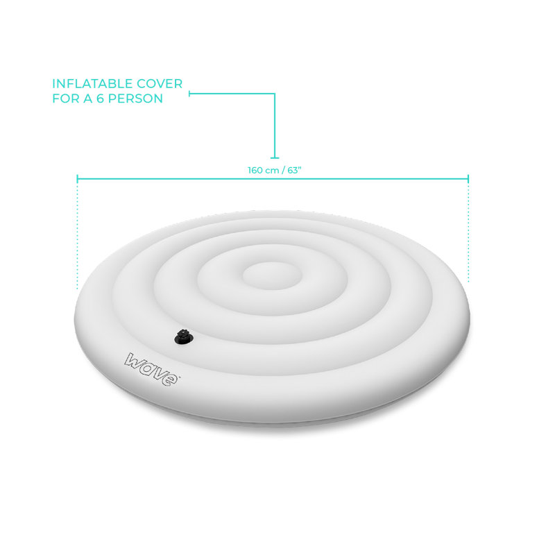 Wave Spa Round 6 Person Protective Thermal Efficient Inflatable Cover, White