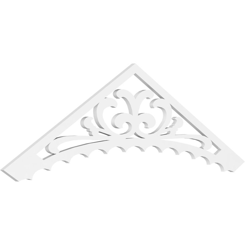 Genova Signature Urethane Gable Pediment, Primed Tan, 21"H x 72"W, 7/12