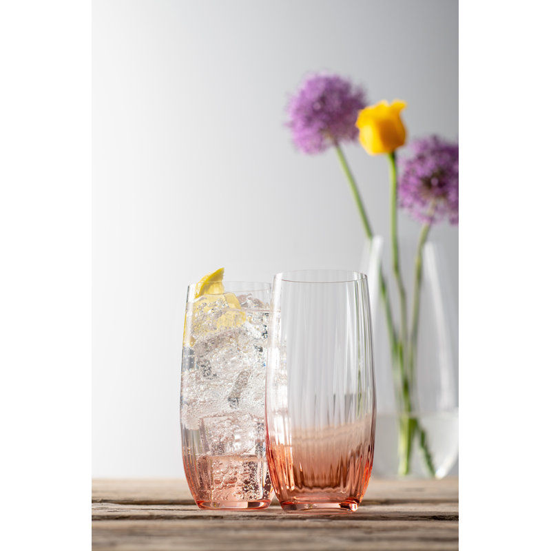 Briena 500ml Highball Glass Set, Blush