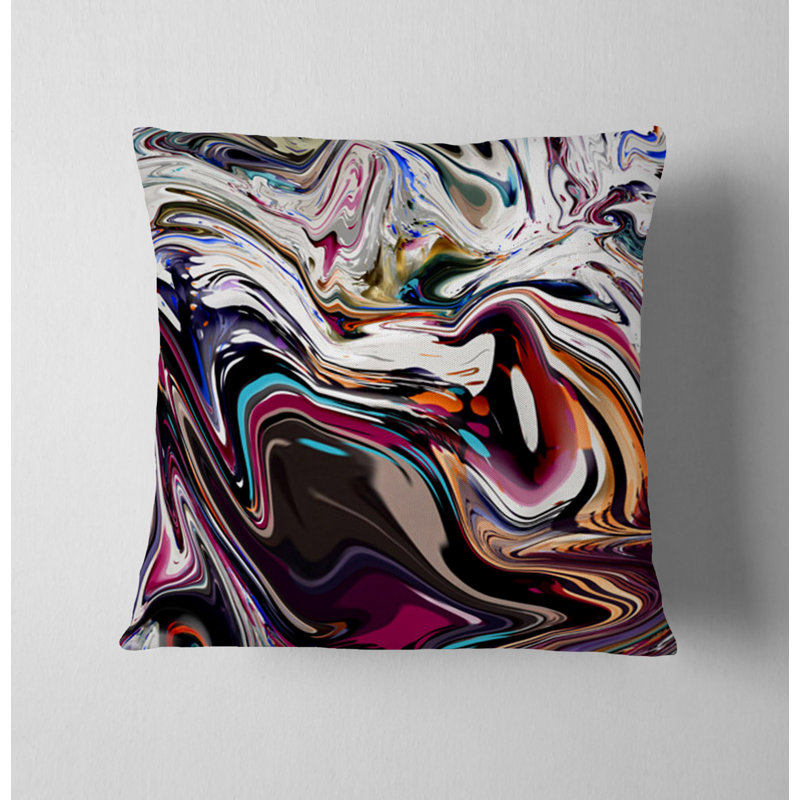 Throw Pillow With Insert, Multi Abstract 18, 20"H x 20"W