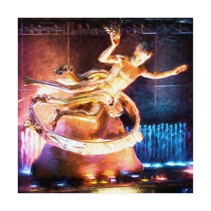 Statue de Prometheus par Philippe Hugonnard-impression d’art graphique sur toile tendue, H 35 po x l 35 po x p 2 po