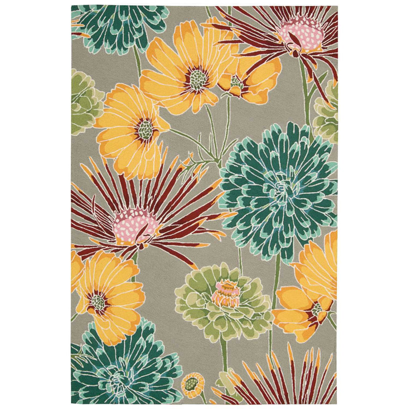 Tapis gris contemporain Karyn, Rectangle 2 pi 6 po x 4 pi