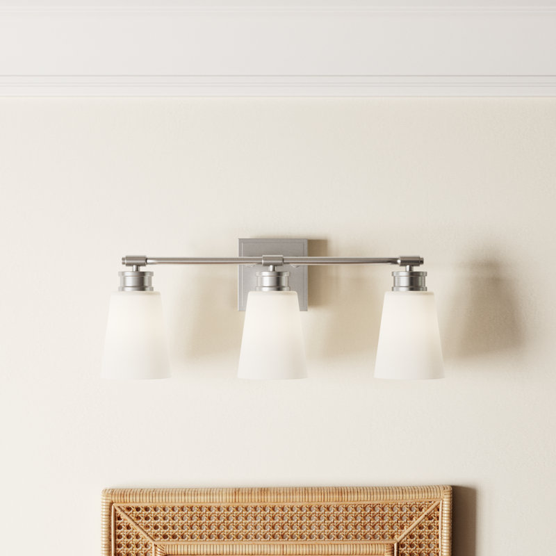 Libre 3 Light Frosted Dimmable Vanity Light, Brushed Nickel
