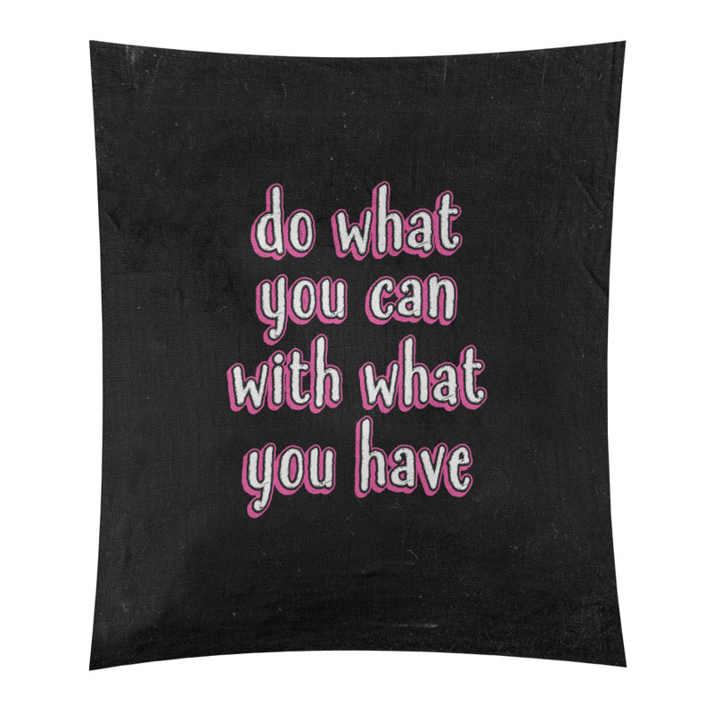 Polyester fait ce que vous pouvez citer tableau noir tapisserie, H 80 po x l 68 po, Rose