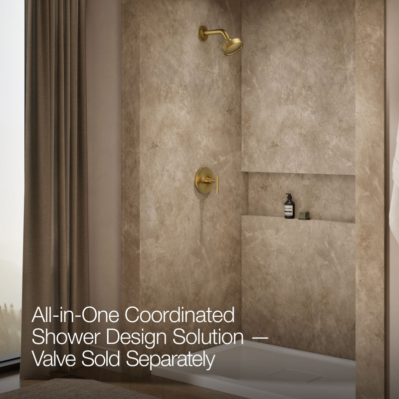 Kohler Purist Rite Temp Showering Kit with Multi-function handshower and slidebar, Vibrant Brushed Moderne Brass