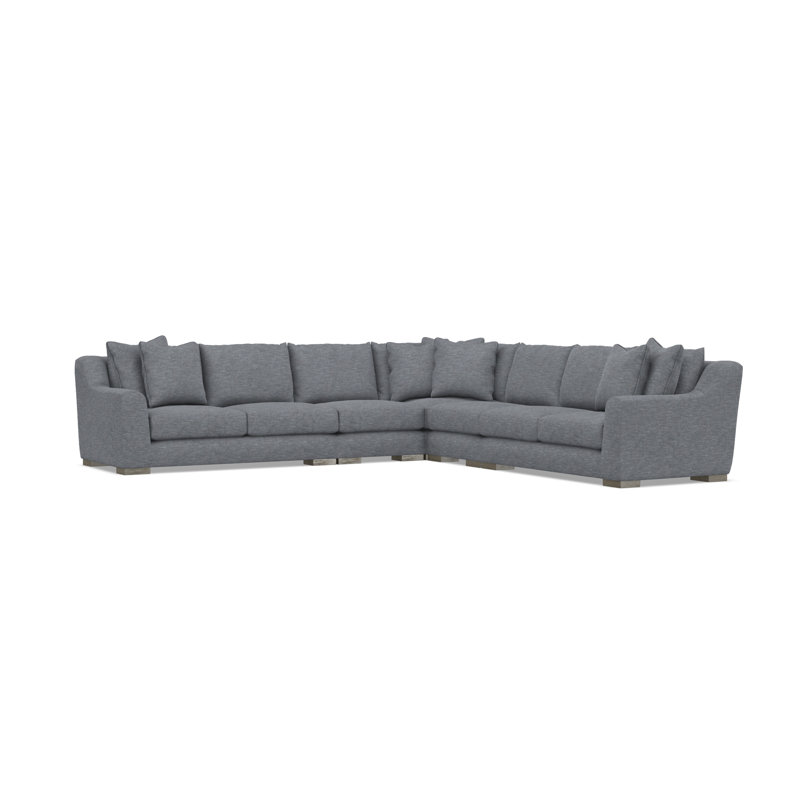 Sectional, Gray Polyester Blend, 35" H x 140" W x 140" D, Symmetrical