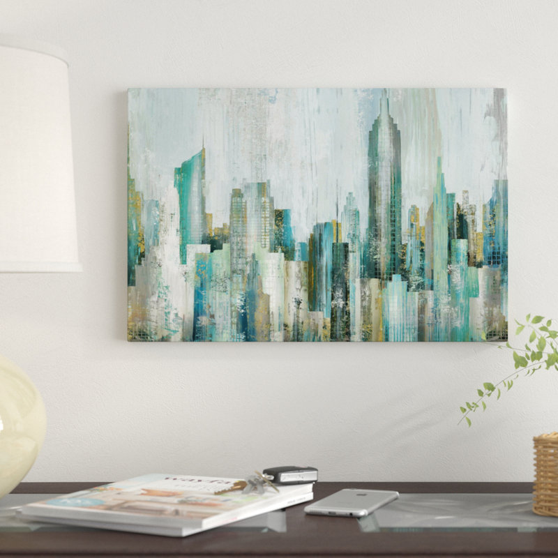 «Skyline», reproduction sur toile, H 26 po x l 40 po x P 1,5 po