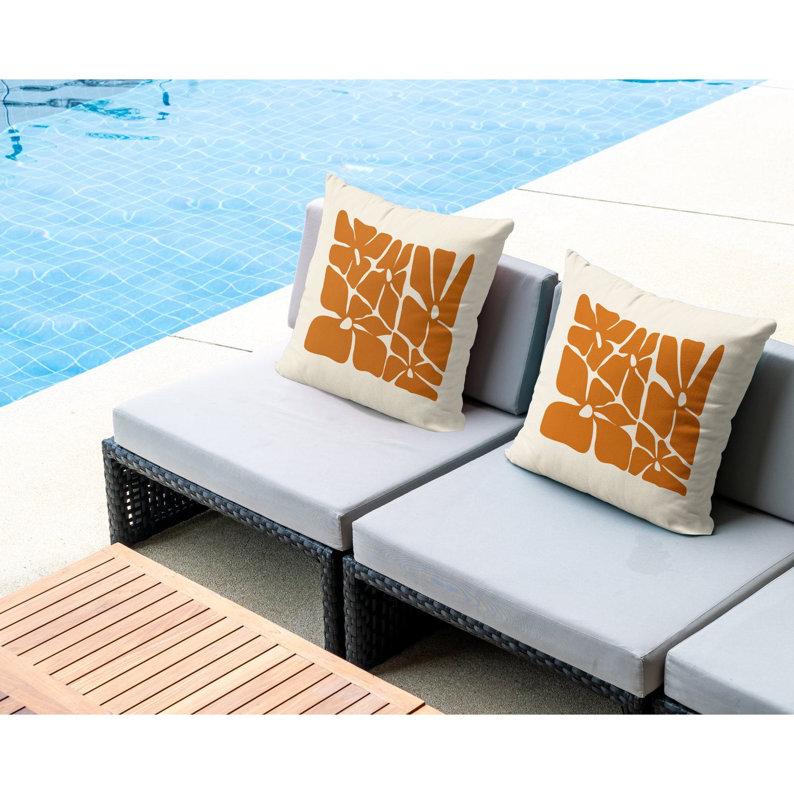 Polyester Throw Pillow, 17W" x 17H", Orange