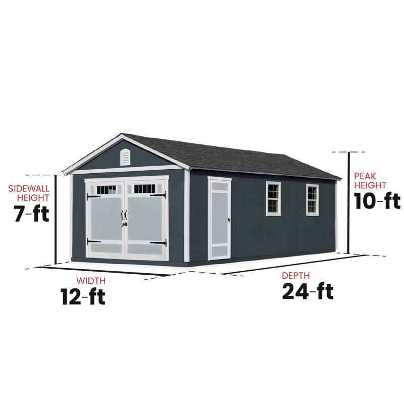 Manhattan Wood Storage Shed, 12 ft. W x 24 ft. D (DIY Assembly)