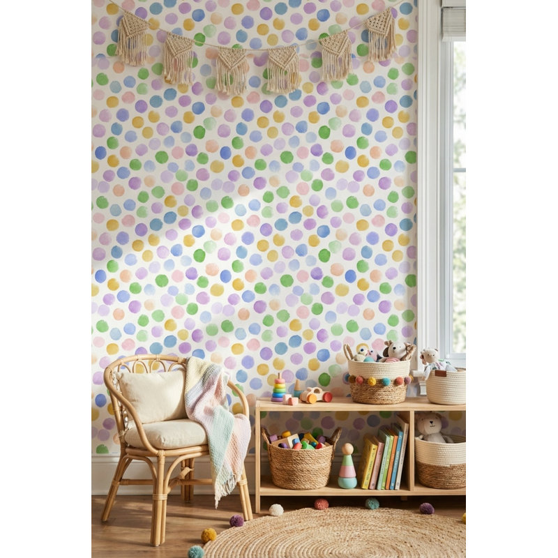 Papier peint amovible moderne fond blanc, Bleu
