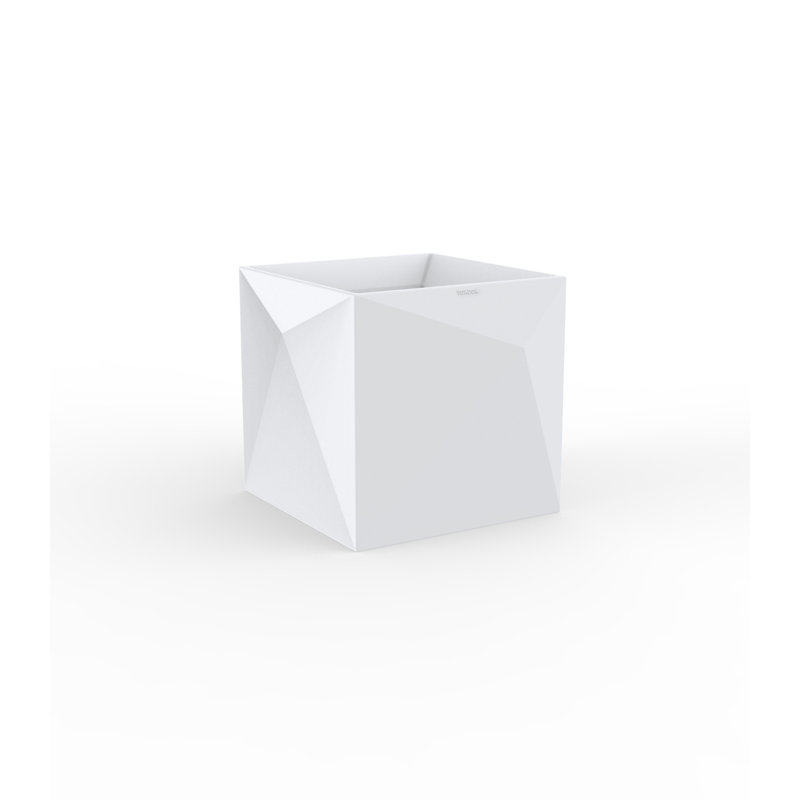 Faz Jardiniere Resin Pot Planter, 15.75" H x 18" W x 15.75" D, White