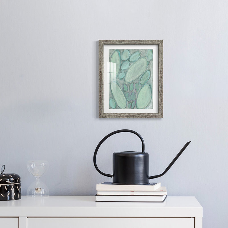 Blue Orbs I -Framed Print, Distressed, 25.5" H x 17.5" W