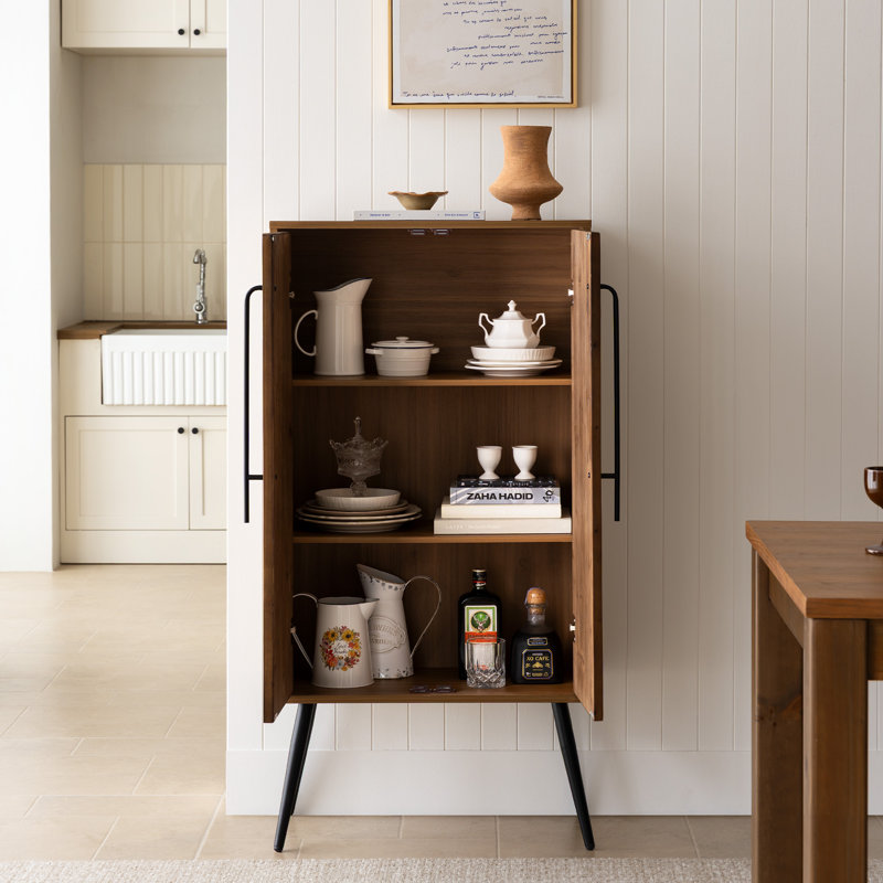 50" Tall Accent Cabinet with Reclaimed Wood Doors for Living Room, Entryway, or Bedroom