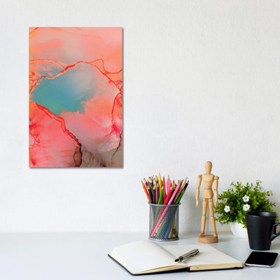 Better Together Living Coral by Monika Strigel - Wrapped Canvas Painting