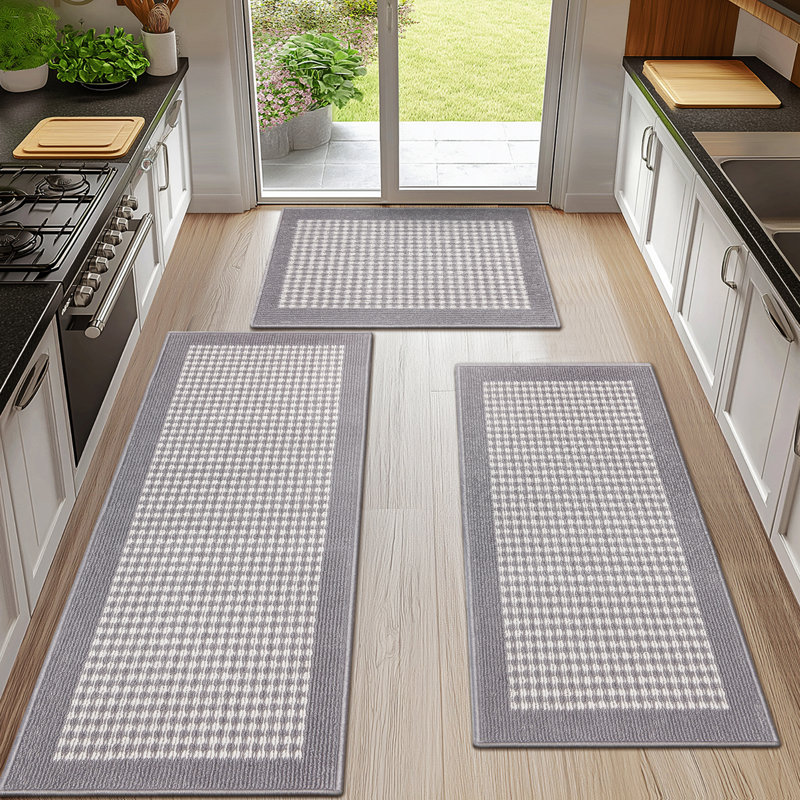 Machine Washable Non-Slip Kitchen Mat, Gray
