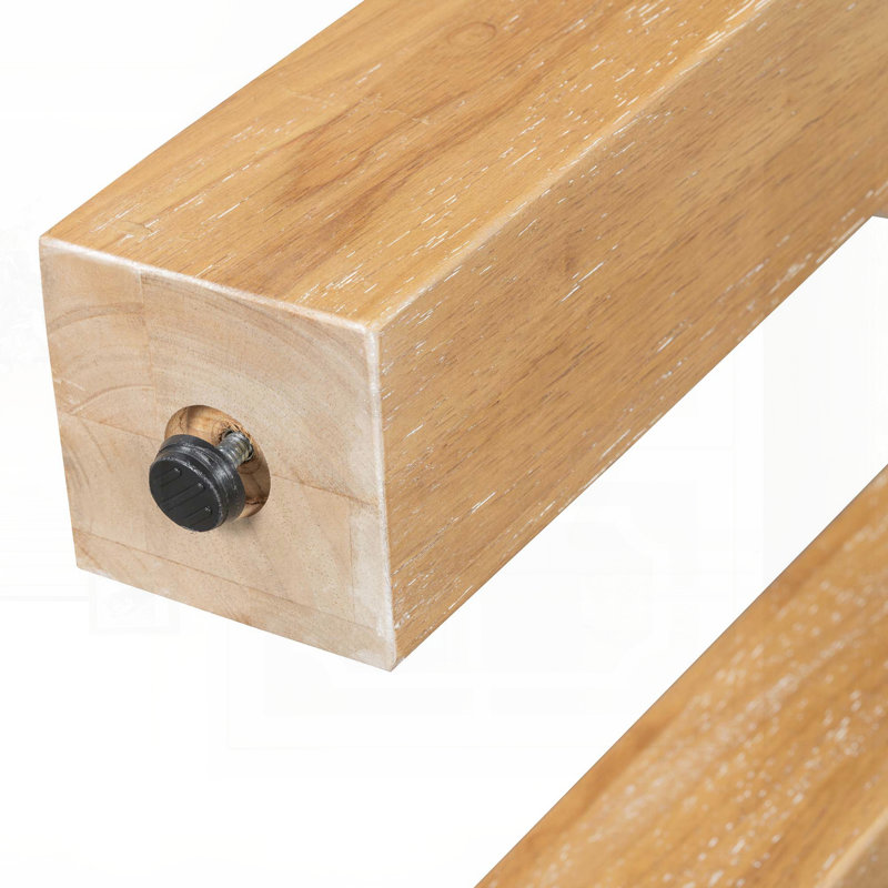 Console rustique en bois minimaliste avec tiroir caché et prise de courant latérale, Naturel