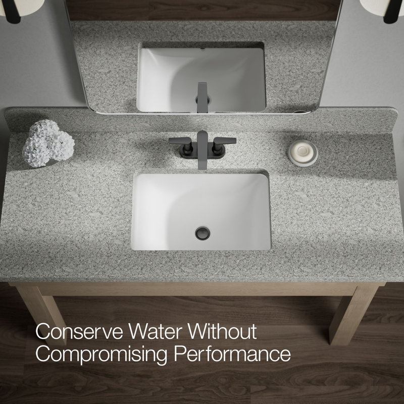 Kohler Hint Centerset 4 inch Bathroom Faucet with Pop-Up Drain Assembly, 2-Handle Bathroom Sink Faucet, 1.2 gpm, Matte Black
