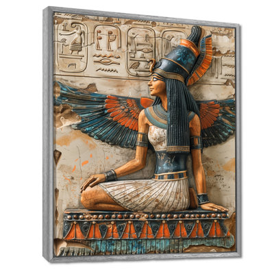 Bleu et beige déesse égyptienne IV - Égypte, salon d'art mural