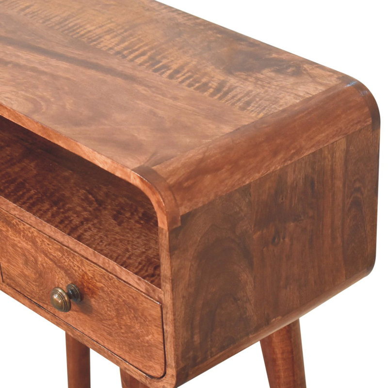 Mini California  Curved Console Table, Brown
