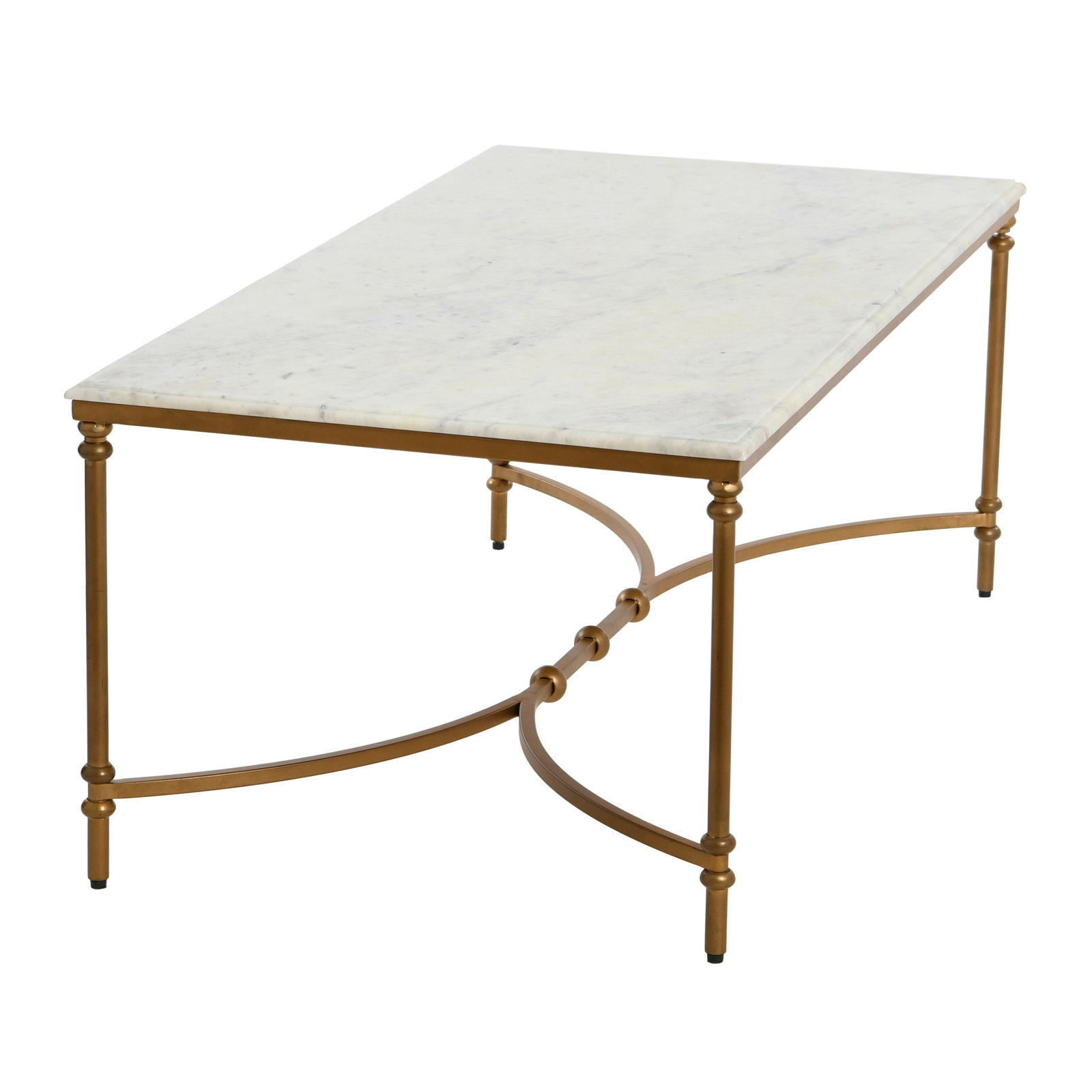 Timmons 48" Genuine Marble Coffee Table, Gold 