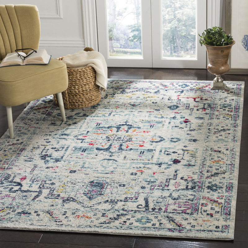 Christa Oriental Light Gray/Fuchsia Area Rug, Rectangle 8' x 10'