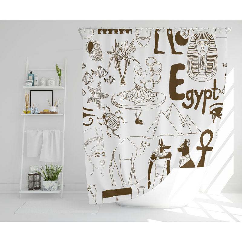 Rek Polyester Shower Curtain, 168cm H x 168cm W