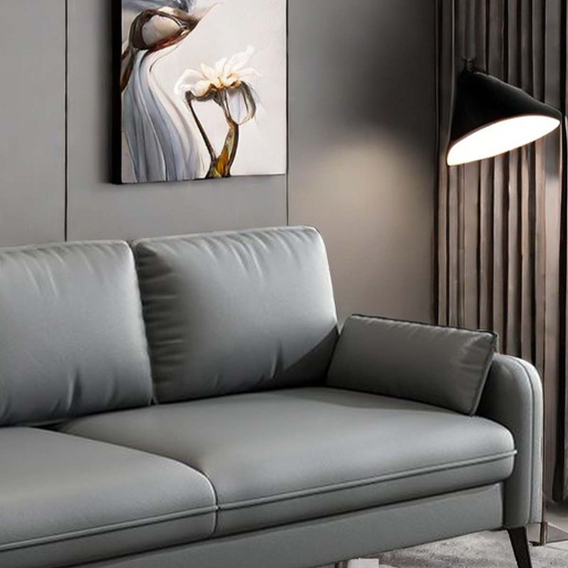Ensemble de salon en similicuir Trema, Similicuir gris