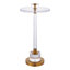 Table d'appoint moderne en acrylique avec pied central pour salon ou chambre - Élégante table d'appoint ronde et étroite pour la maison ou le bureau - 63,5 cm-1552764532