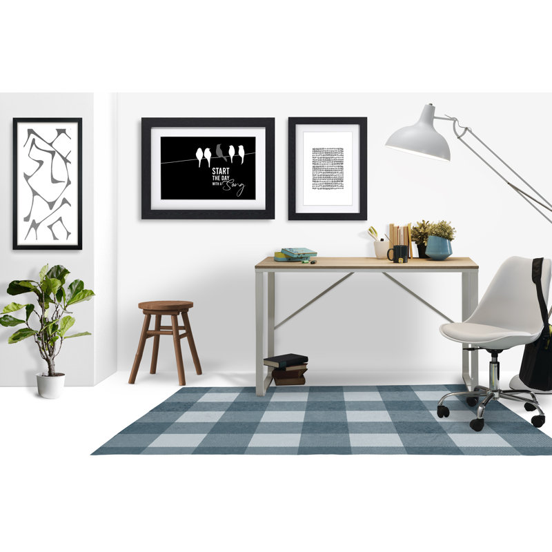 Tapis de chaise rectangulaire Chico, L 36 po x L 60 po, Ardoise