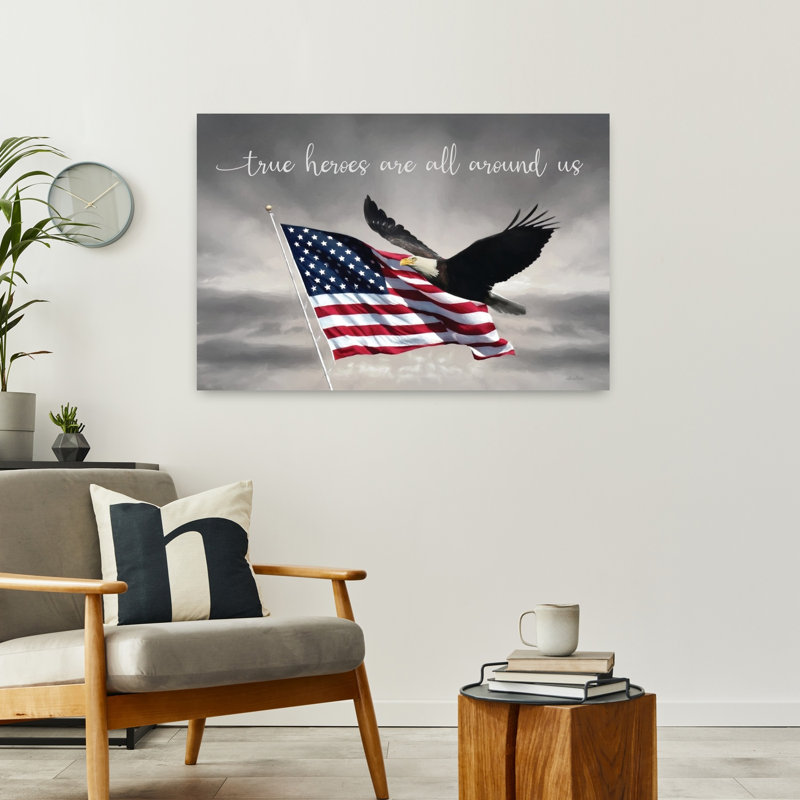 Contemporary Bird Eagle Summer Art, 24" H x 36" W