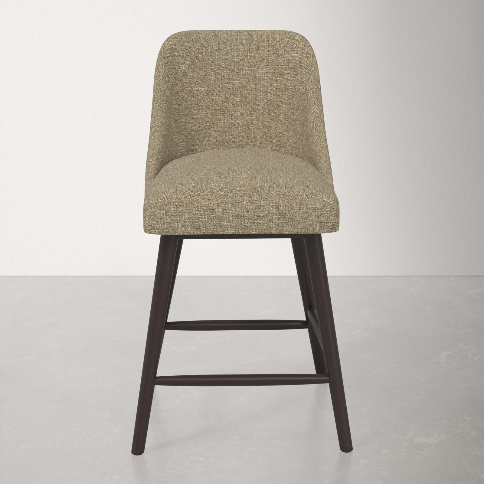 Gallie Stool, Espresso, Counter Stool (27" Seat Height), Zuma Natural Textured Linen