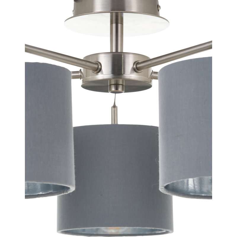 Elin 5 - Light Brushed Silver Shaded Pendant